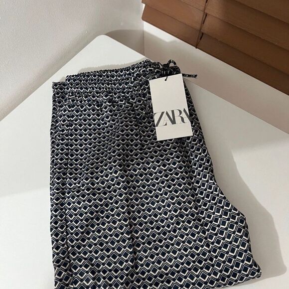 ZARA GEOMETRIC PRINT TROUSER MULTICOLOURED SIZE XS -  | 2298/021/330 - Picture 2 of 6
